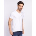 thumbnail image 3 of BERRYBLUES Solid Men V Neck White T-Shirt, 3 of 4
