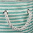 thumbnail image 2 of Contemporary Home Living 20" Aqua Green and White Pinstripe Round Large Bin, 2 of 2