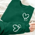thumbnail image 3 of Valentine's Day Clothes Womens Love Heart Printed Crewneck Sweatshirts Loose Casual Long Sleeve Pullover Tops (M, Army Green #A), 3 of 7