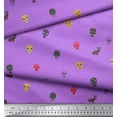 thumbnail image 2 of Soimoi Purple Cotton Voile Fabric Skull & Cat Tribal Print Fabric by the Yard 42 Inch Wide, 2 of 3