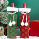 thumbnail image 1 of Set de decoraciones para botellas de vino navideñas - Fundas de bolsas de botellas de vino de terciopelo, poliéster 28x12,5 cm, decoración de mesa para restaurantes y fiestas navideñas, 1 of 6
