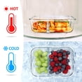 thumbnail image 3 of EcoPreps Glass Meal Prep Containers with Bamboo Lids, 2 Compartment Glass Bento Box Container Set (3 Pack) | 100% Plastic Free, E, 3 of 9