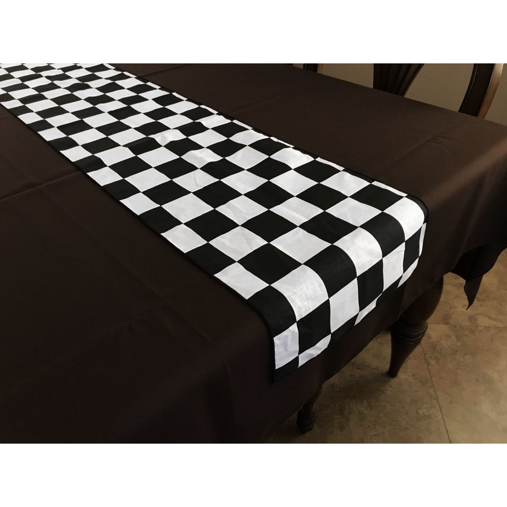 Cotton Print Table Runner Checkerboard NASCAR 2 Inch Black Walmart