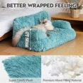 thumbnail image 6 of Dog Couch, Small Dog Bed with Removable Washable Cover, Cute Cat Couch for Pets, Cat Beds for Indoor Cats with Anti-Slip Bottom (Lake Blue), 6 of 15