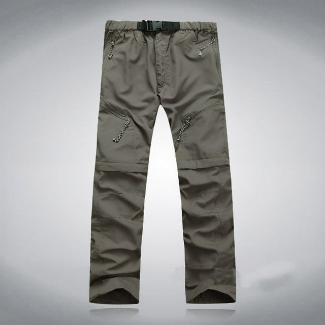 Pantalones tácticos cargo convertibles para hombre, resistentes al agua, para senderismo al aire libre, ligeros y elásticos, con cremallera.
