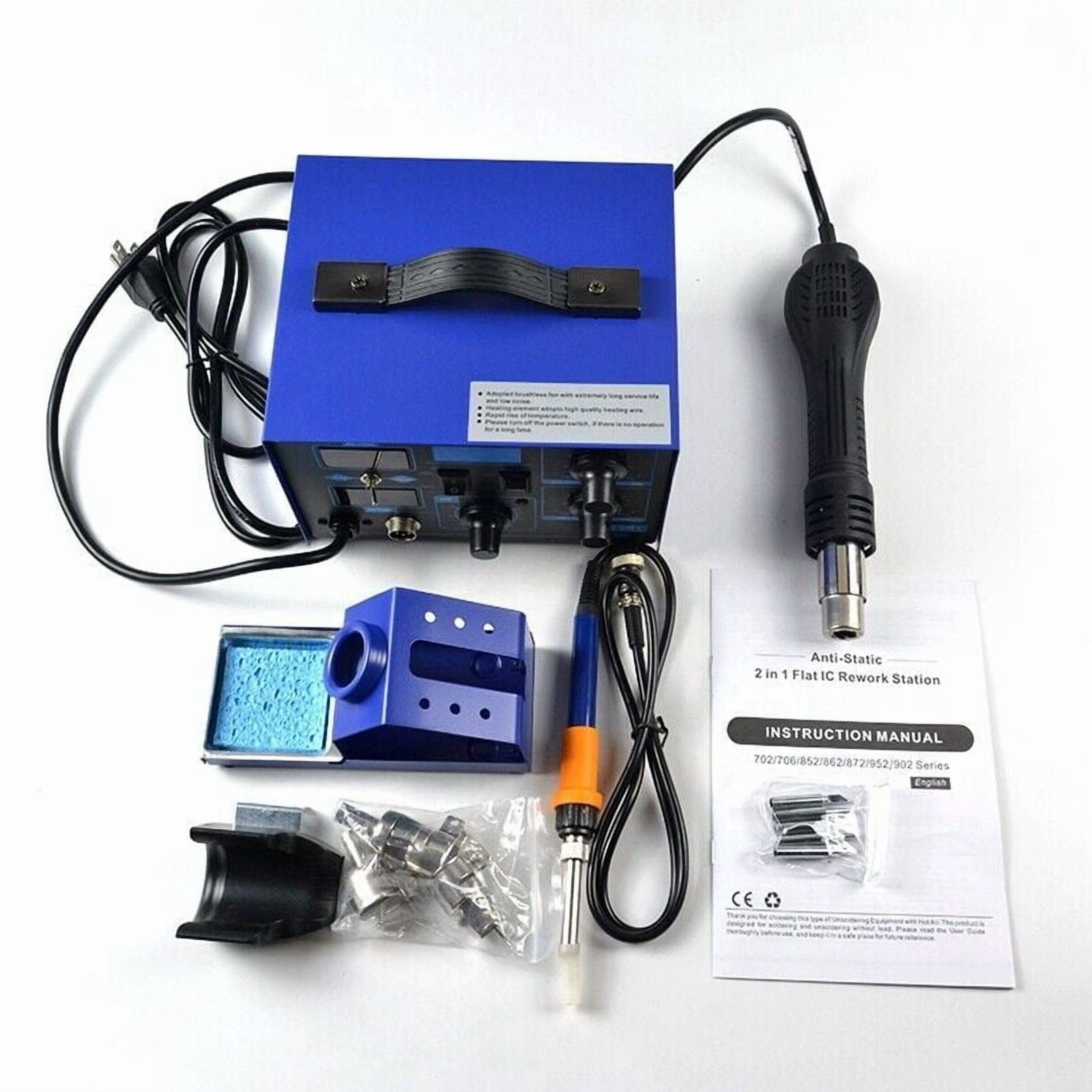 2-in-1 862D+ SMD Soldering Iron w/Hot Air Gun Rework Station Digital Display KTM