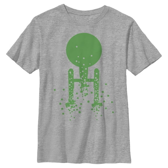 Boy's Star Trek St. Patrick's Enterprise Clover Fill Graphic Tee Athletic Heather Small