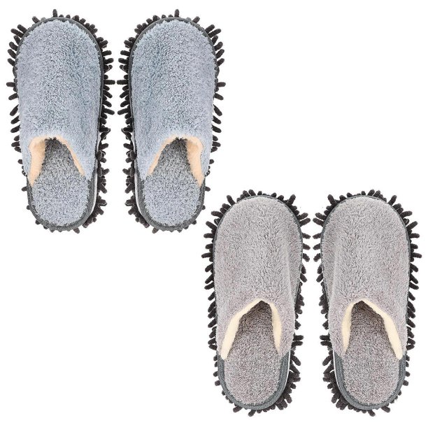 2 Pairs Warm House Slippers Women Mopping Shoes Womens House Slippers Cleaning Mop Shoes Wedding Guest Slippers