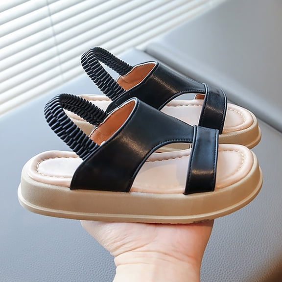 MEZZALL Children Sandals Girls Summer New Casual Beach Shoes Soft Soled Fashionable Trendy Shoes Children Shoes Birthday Adorable Casual Kids Princess Solid Color Toddler Footwear