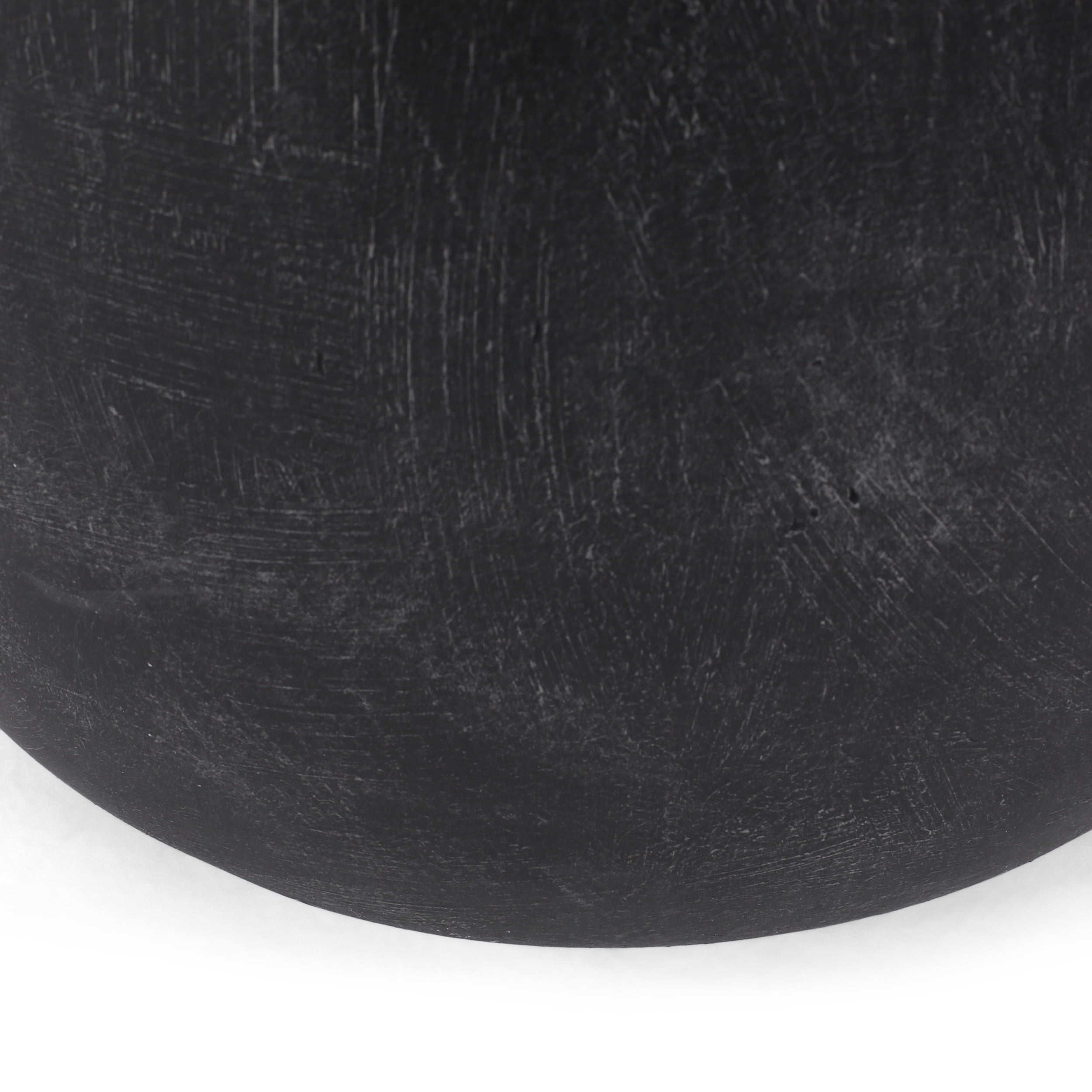 Euroco Outdoor LightWeight Concrete Side Table,Round End Table for Patio,Garden, Living Room, and Backyard, Matte Black