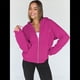 thumbnail image 4 of Sudaderas con Capucha y Cremallera para Mujer, Sudaderas Extragrandes, Conjuntos de Moda Escolar para Otoño, Chaquetas Informales, Ropa de Invierno Rosa Brillante M, 4 of 9