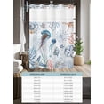 thumbnail image 6 of No Hook Cloth Fabric Shower Curtain with Snap in Liner, Coastal Jellyfish Waterproof Shower Curtains Set with See Through Top Window, Farmhouse Nautical Conch Coral Starfish Bath Curtains 72"x72", 6 of 6