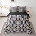 thumbnail image 2 of Feelyou Simple Buffalo Plaid Bedding Comforter Set 7pcs, Fashion Boho Aztec Abstract King Bedding Sets, Teens Adult Women Men Reversible Bed Sheets, Microfiber Bedroom Decor, 2 of 7