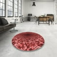 thumbnail image 3 of Ahgly Company Indoor Round Patterned Cranberry Red Area Rugs, 8' Round, 3 of 6