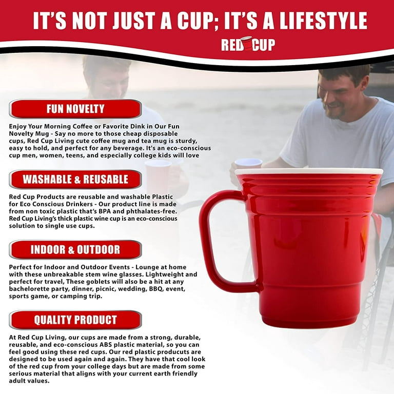 Red Cup Living Reusable Red Plastic 32 oz Cup - Set of 4, 1