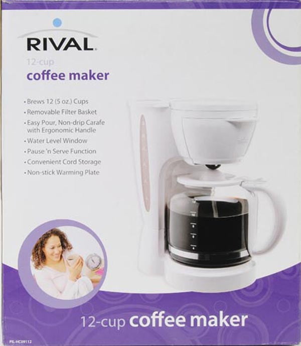 Rival 12 Cup White Coffee Maker