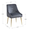 thumbnail image 5 of Home Beyond Velvet Upholstered Wing Back Parsons Chair with Golden Plated Legs, Accent Chairs with Contemporary Design for Living Room, Comfortable Armless Padded Chairs, Set of 2, VC-21G, Grey, 5 of 11