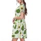 thumbnail image 2 of Easygdp Green Avocado para Vestido Transpirable de Mujer, Vestido Suelto de Manga Corta con Pliegues y Bolsillos para el Verano, 2 of 6