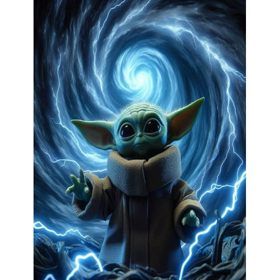 Yoda Baby DIY 5D Diamond Painting Kits for Adults Diamond Art Mandalorian Diamond Painting Full Drill Beginners Craft Kits for Home Wall Decor Gifts, 12x16 inch