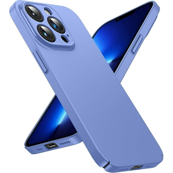 OriginalFit Slim Case for iPhone 13 Pro 6.1'', Ultra Thin Sturdy Protective Phone Case with Full Camera Protection & Anti-Scratch & No Fingerprint Hard Matte Back Cover, Silky-Touch, LightBlue