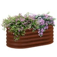 thumbnail image 2 of Outsunny Galvanized Raised Garden Bed Kit, Metal Planter Box with Safety Edging, 41.25" x 23.5" x 16.5", Brown, 2 of 9