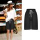 thumbnail image 1 of Puntoco Pantalones cortos casuales para mujer Pantalones cortos de tres piezas de color sólido de moda para mujer con cordón, 1 of 5