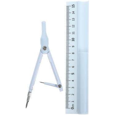 BRIGHTFUFU Compass Tool 1Pcs Blue Plastic Metal Compass Pen Ruler Geometry Drawing