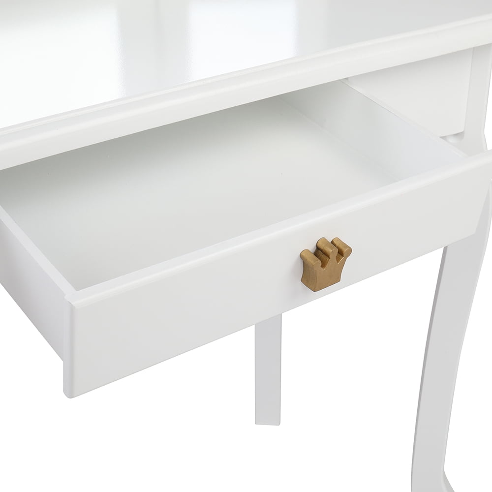 Private Jungle Children's Wooden Dressing Table Three-Sided Folding Mirror Dressing Table Chair Single Drawer,White Crown Style Private Jungle Children's Wooden Dressing Table Three-Sided Folding Mirror Dressing Table Chair Single Drawer,White Crown Style