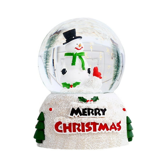 Christmas Glass Snow Globe Water Globe with Music Santa and Snowman Water Ball Decoration Musical Crystal Ball,Car and Merry Christmas