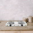 thumbnail image 1 of LOLIPPYY Portable Electric Double Burner Stove for Kitchen with Temperature Control White Metal Lightweight Safe and Versatile 7.87 Inches, 1 of 8