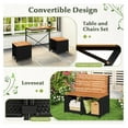 thumbnail image 4 of 2-in-1 Outdoor Convertible , Transforming Interchangeable Picnic Table Garden Loveseat with Metal Frame, PE Rattan Wood Foldable Table and Chairs Set for Porch, Backyard & Deck, 4 of 9