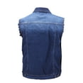 thumbnail image 4 of CS Men's Ripped Distressed Button Up Denim Jean Vest With Removable Hood (Dark Blue,S), 4 of 4
