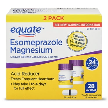 Equate Acid Reducer Esomeprazole 20mg Capsules, 28 Count, Compare to Nexium® 24 HR Active Ingredient