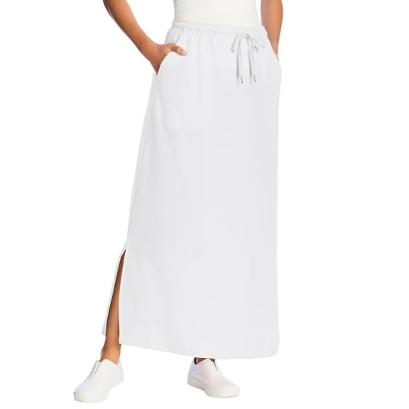 Woman Within Plus Size Sport Knit Side-Slit Skirt