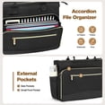 thumbnail image 4 of MoKo Teacher Tote Bag with Colourful Accordion File Organizer Pocket & 15.6 Inch Laptop Compartment, Large Work Bag for School Teacher Essential Nurse Women, 4 of 8