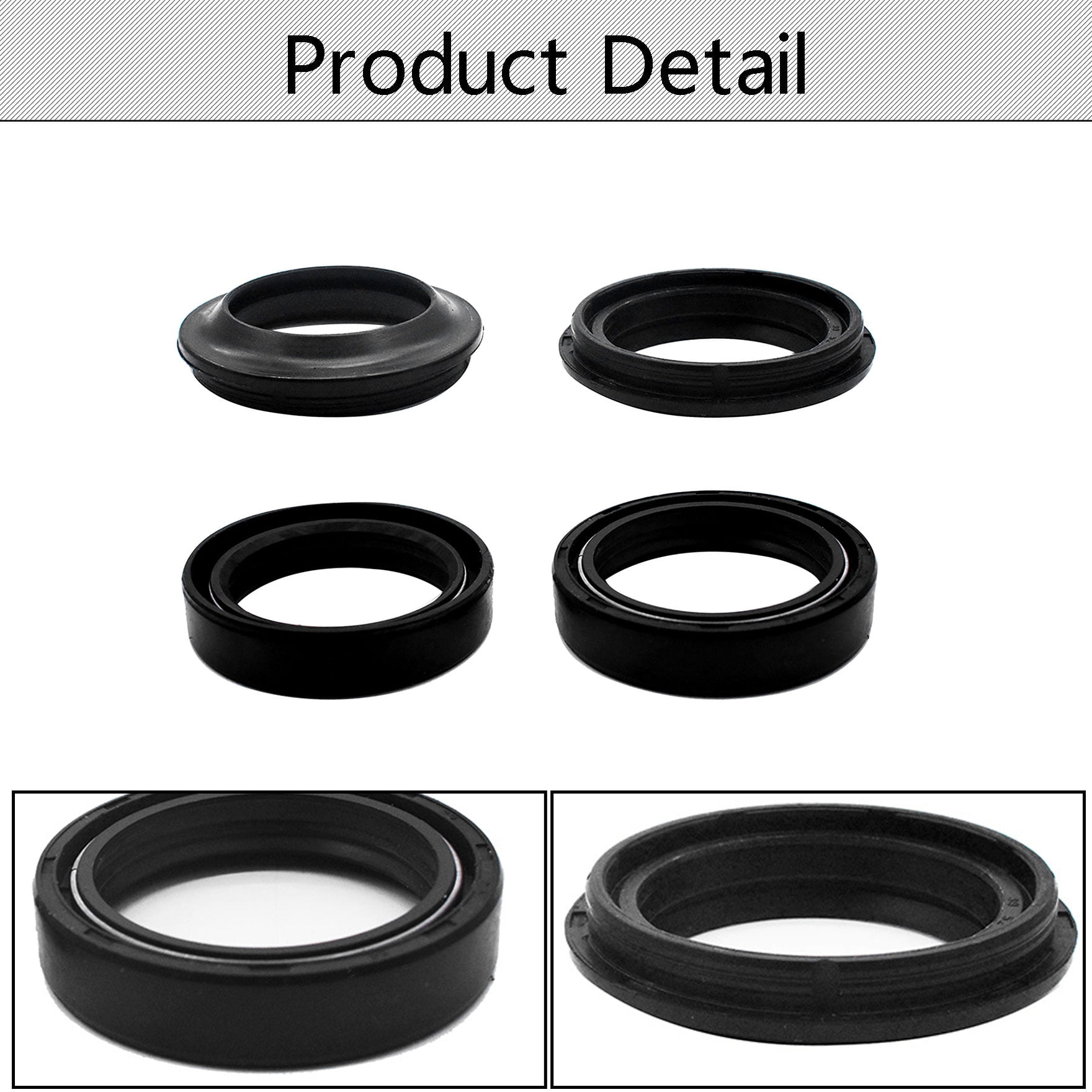 4PCS 52MM for Front Fork Dust Seal Set 56-125 41-7184 22-56125 AB56-125 AB56125