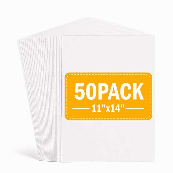 50 Pack White Poster Board 11 x 14 Inch, 250gsm Heavyweight Poster Paper Bulk, Blank Display Boards for Classroom Projects, School Crafts, Presentations, Signs and Drawing