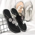 thumbnail image 6 of Rhinestone Thong Sandals for Women Sparkly Flat Flip Flops Bling Summer Beach Sandals for Casual Outdoor Daily Vacation Wear, 6 of 6