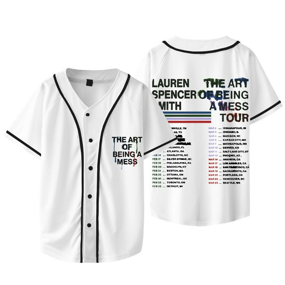 Lauren Spencer Smith The Art Of Being A Mess Tour Baseball Jacket V-neck Short Sleeve T-Shirts