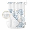 thumbnail image 2 of Blue Grey Coral Coastal No Hook Shower Curtain Waterproof,Bathroom Curtains with Snap in Liners and See Through Top Window,Summer Beach Seaside Nautical Hotel Style Bathtub Curtains Shower 60"Wx72"L, 2 of 8