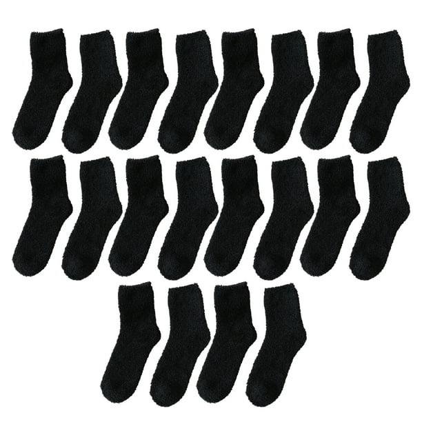 Calcetines gruesos Wosthever de elasticidad de piel Extra textura exquisita resistentes al desgaste color negro 10 unidades