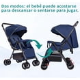 thumbnail image 4 of Carriola Doble para Gemelos, Carriola Doble con Ajustable en 3 Posiciones, Arnés de Seguridad de 5 Puntos, Implementación en Ambas Direcciones, Capota UPF50+, Plegado, 78*66*101cm (Azul), 4 of 9