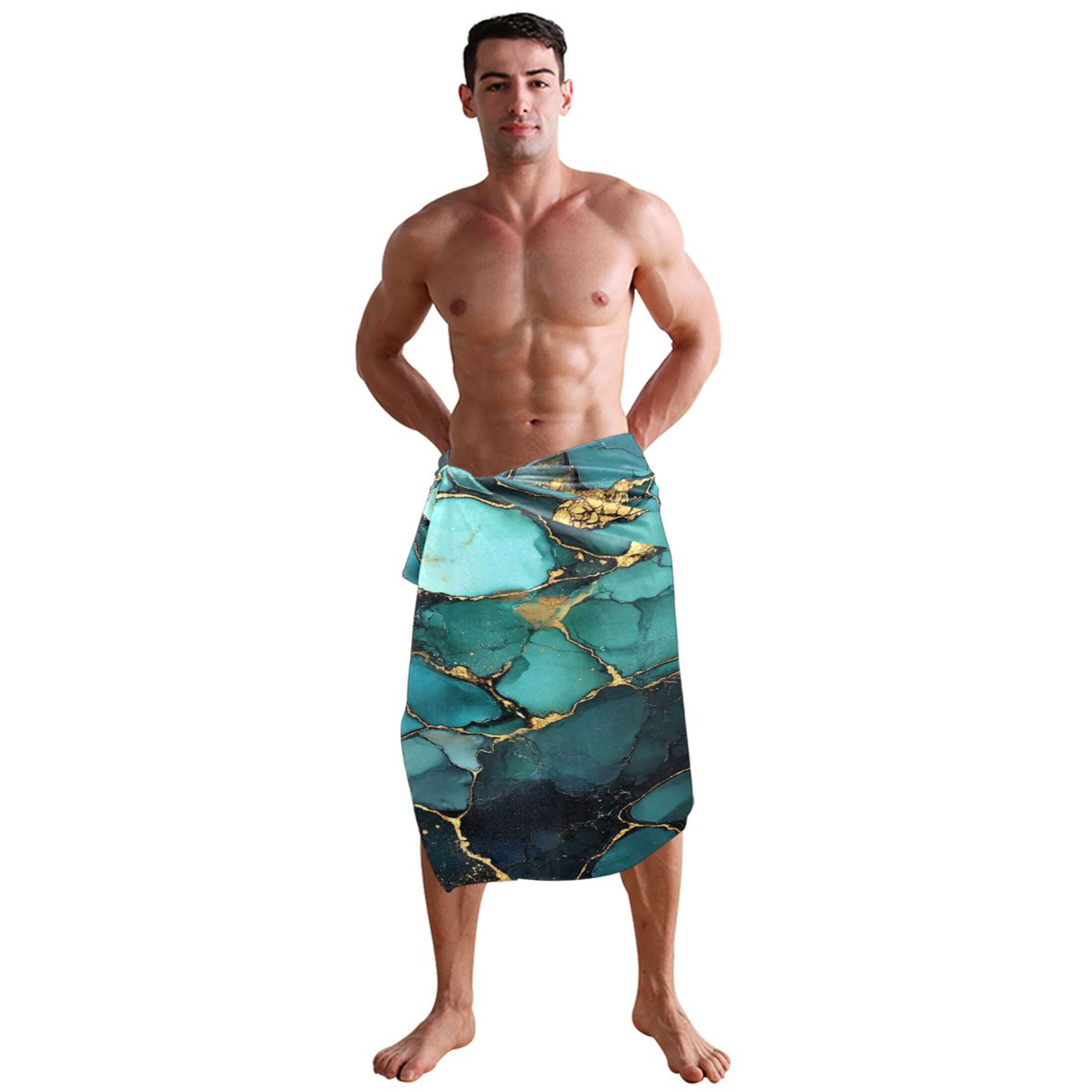 Qxltty Gild Dark Green Marbles Extra Large Bath Towel 32"x64" Super Soft Highly Absorbent Quick Dry Shower Towel for Hotel Bathroom Guest Spa Gym