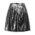 thumbnail image 6 of Women's Fashion High Waist Pleated Solid Color Short Skirt - Loose Sequin, 6 of 6