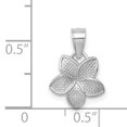 thumbnail image 3 of Pendentif Mini Charme Plumeria Finition Texturée Polie en Or Blanc 14K, 3 of 4