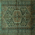 thumbnail image 1 of Ahgly Company Machine Washable Indoor Square Persian Turquoise Blue Traditional Area Rugs, 5' Square, 1 of 4
