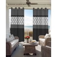 thumbnail image 4 of Black Morocco Blackout Curtains, Light Blocking Print Window Curtains, Grey Striped Middle Century Patterned Thermal Insulated Window Drapes for Living Room Kitchen Cafe 2 Panels, 55"W x 39"L, 4 of 9