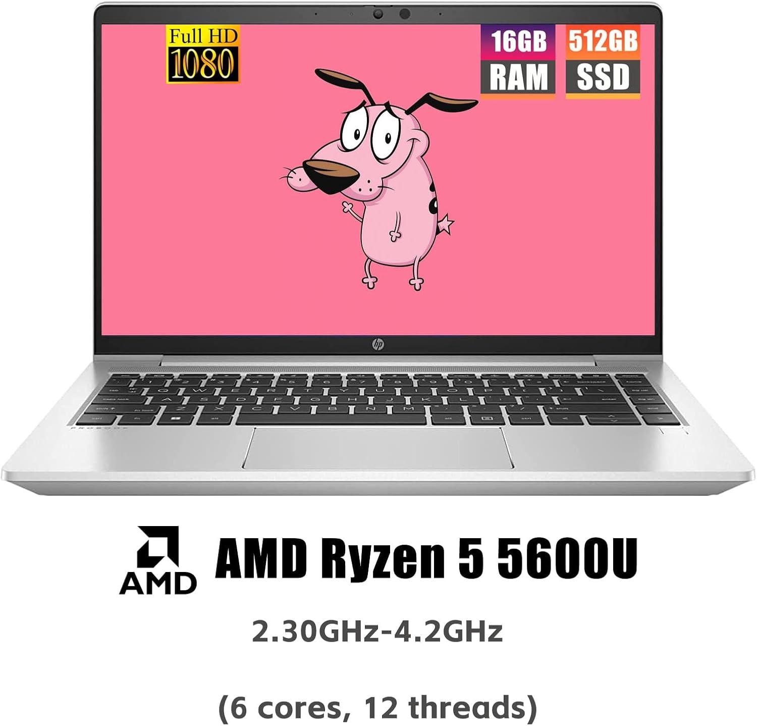 Restored HP ProBook 445 G8 14" Business Laptop, AMD Ryzen 5 5600U 6-Core, 16GB RAM, 512GB SSD, FHD 1920x1080 Display, Windows 11