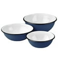 thumbnail image 7 of Novomoskovsjka Posuda Valentine Enamel Serving Bowl Set of 3 pcs Shatterproof Enameled Steel Fruit and Salad Bowls for Cooking Enamel Mixing Bowl for Indoor and Outdoor Use Floral, Navy Blue, 7 of 7