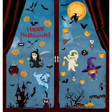 yayagoli Halloween Window Clings Decals Stickers for Halloween Cartoon ...